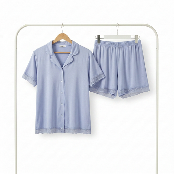Pyjama Femme Blue à Motif– Importé d’Espagne 🇪🇸