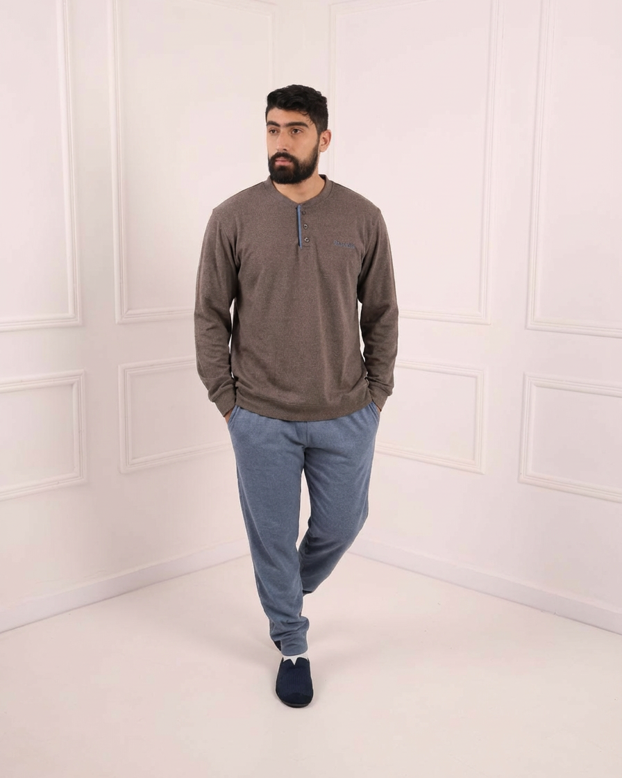 Pyjama Homme  Marron  Confort & Style – Coton Premium