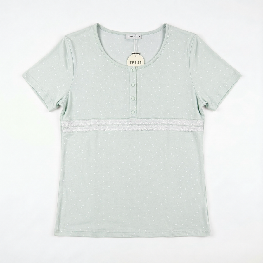Pyjama Femme Vert Menthe avec Dentelle – Importé d’Espagne 🇪🇸
