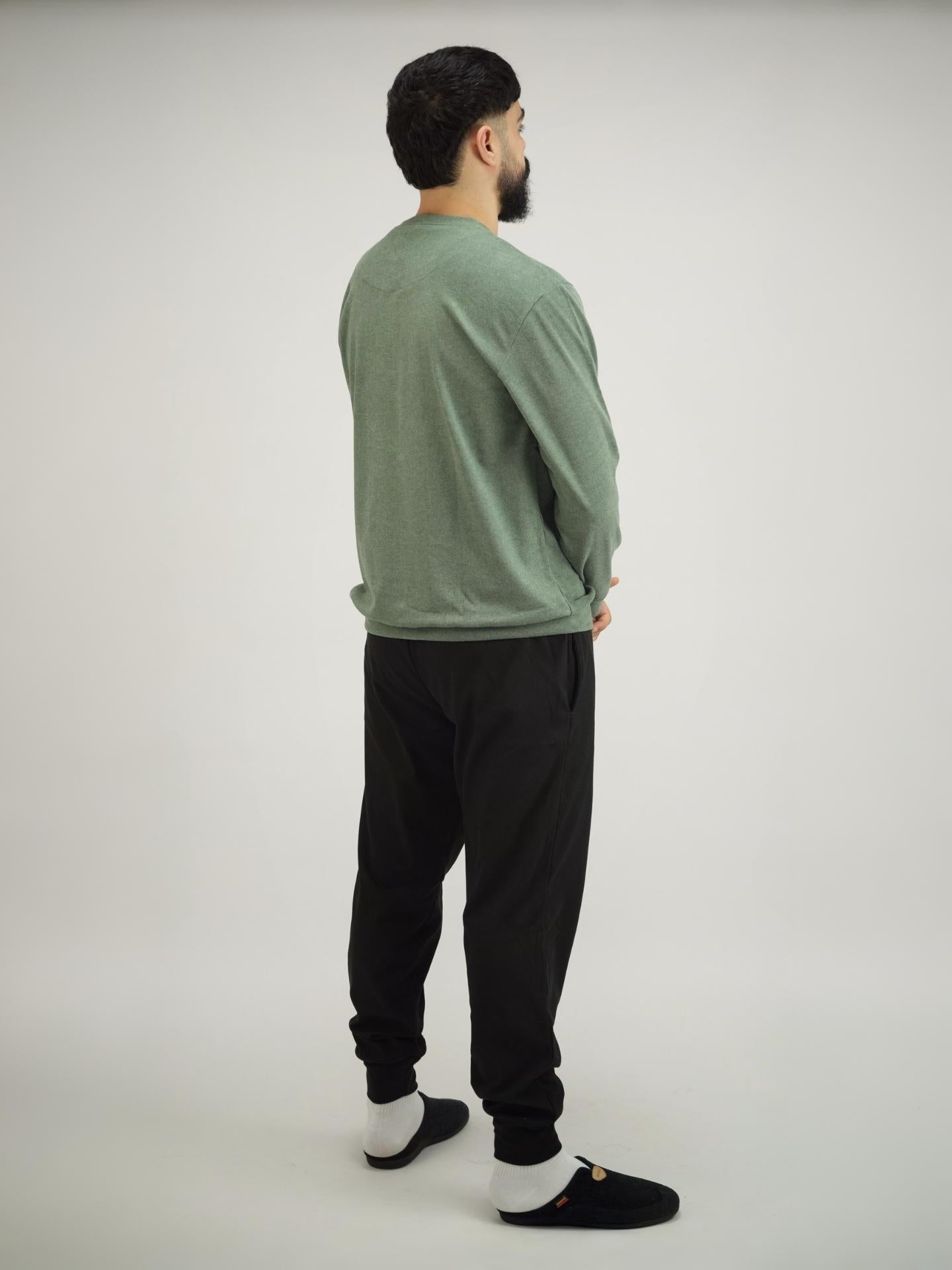 Pyjama Homme Confort | Haut Col Boutonné & Pantalon Long – Maroc