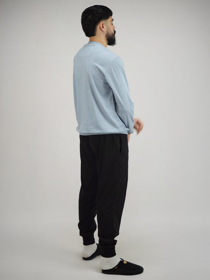 Pyjama Homme Confort | Haut Col Boutonné & Pantalon Long – Maroc