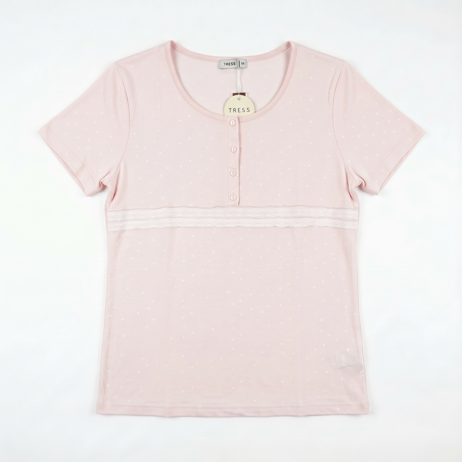 Pyjama Femme Rose Clair avec Dentelle – Importé d’Espagne 🇪🇸