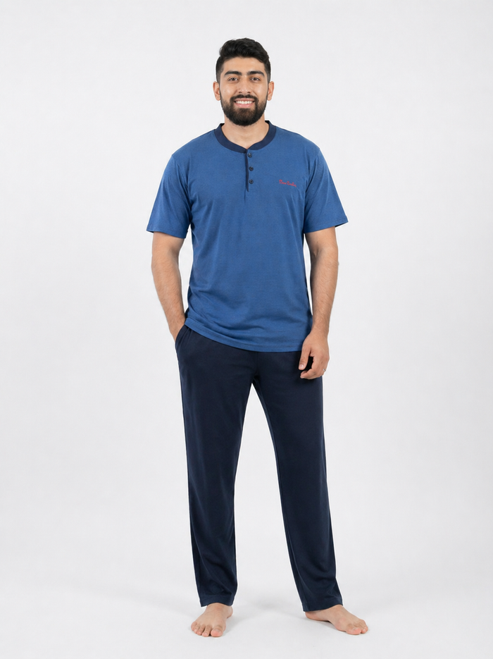 Pyjama Homme Bleu Marine – Élégance et Détente au Quotidien
