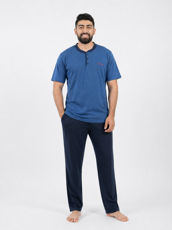 Pyjama Homme Bleu Marine – Élégance et Détente au Quotidien