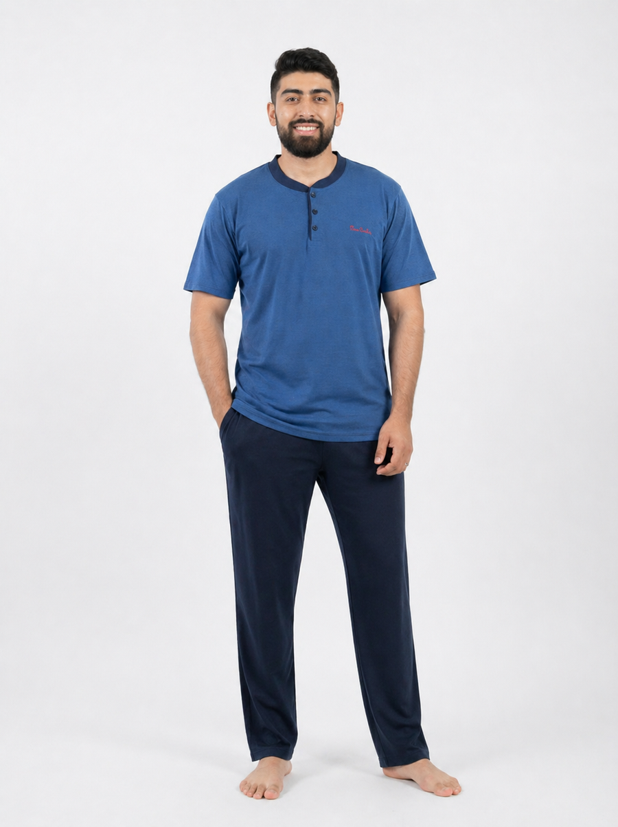 Pyjama Homme Bleu Marine – Élégance et Détente au Quotidien