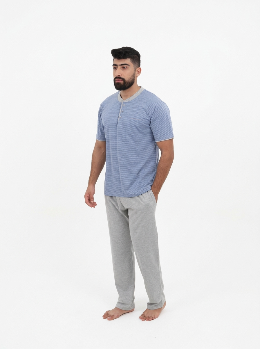 Pyjama Homme Bleu Ciel – Confort au Quotidien avec Style