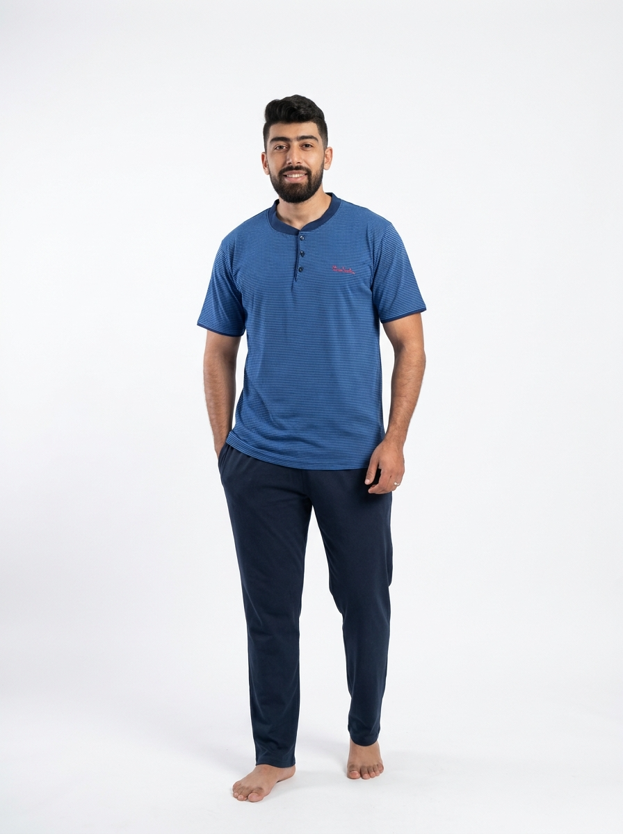 Pyjama Homme Bleu Marine – Élégance et Détente au Quotidien