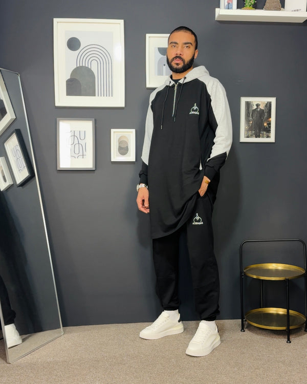 Qamis Al Waqar Noir – Élégance Moderne & Confort Premium