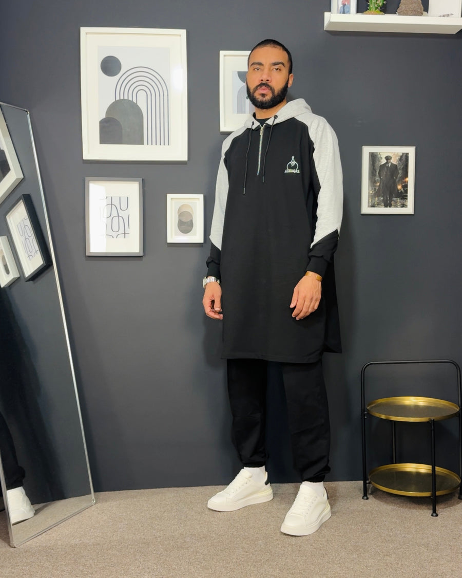 Qamis Al Waqar Noir – Élégance Moderne & Confort Premium