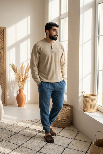 Pyjama Homme  beige  Confort & Style – Coton Premium