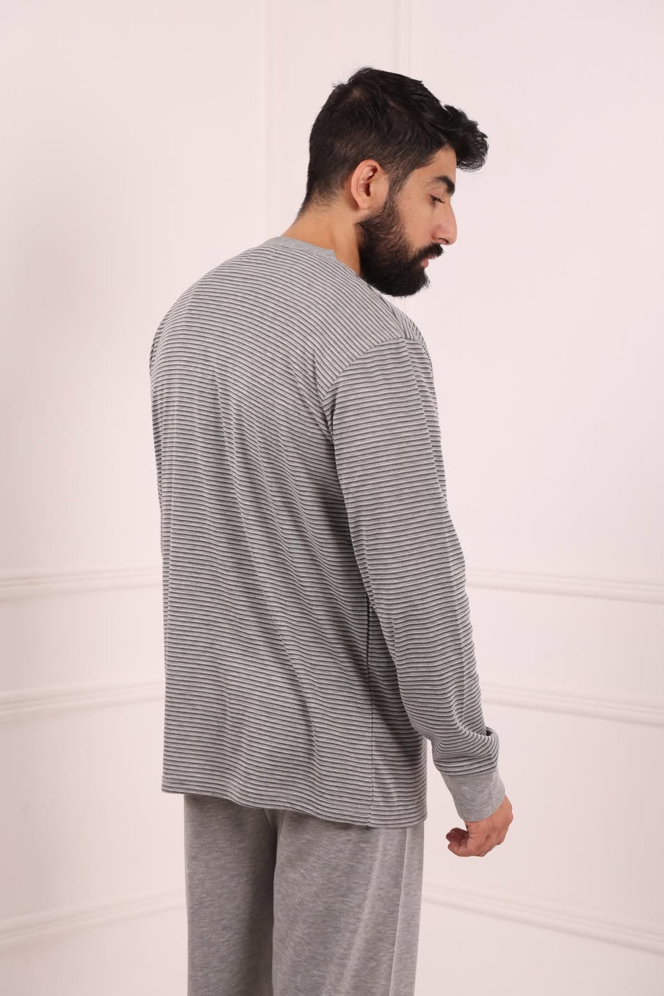 Pyjama chaud homme hiver coton gris Maroc