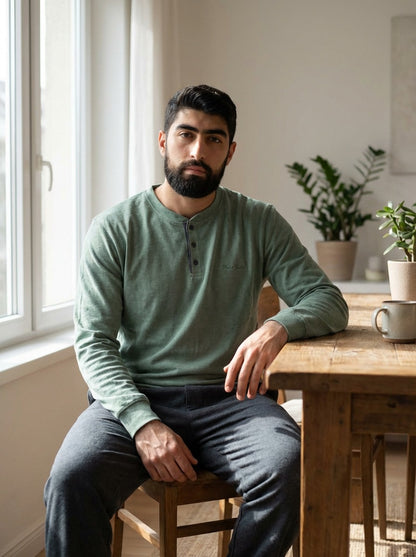 Pyjama Homme vert sauge Confort & Style – Coton Premium