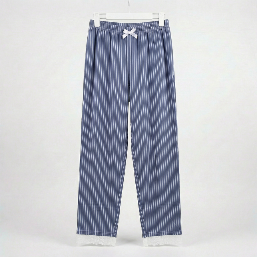Pyjama Femme Rayé Bleu Élégant – Importé d’Espagne 🇪🇸