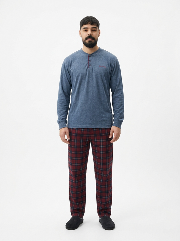 Pyjama Homme Printemps "Rouge Carmin" à Carreaux
