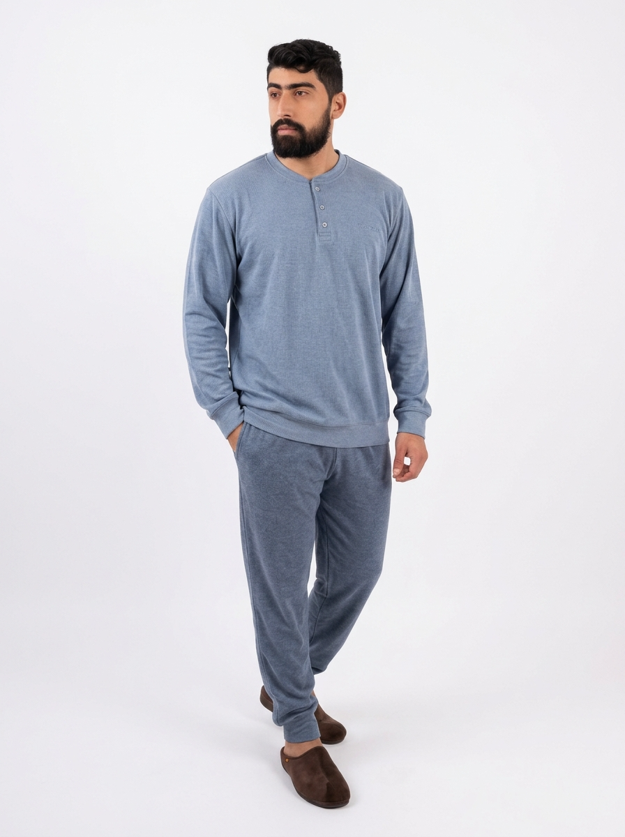 Ensemble Pyjama Bleu – Doux & Élégant