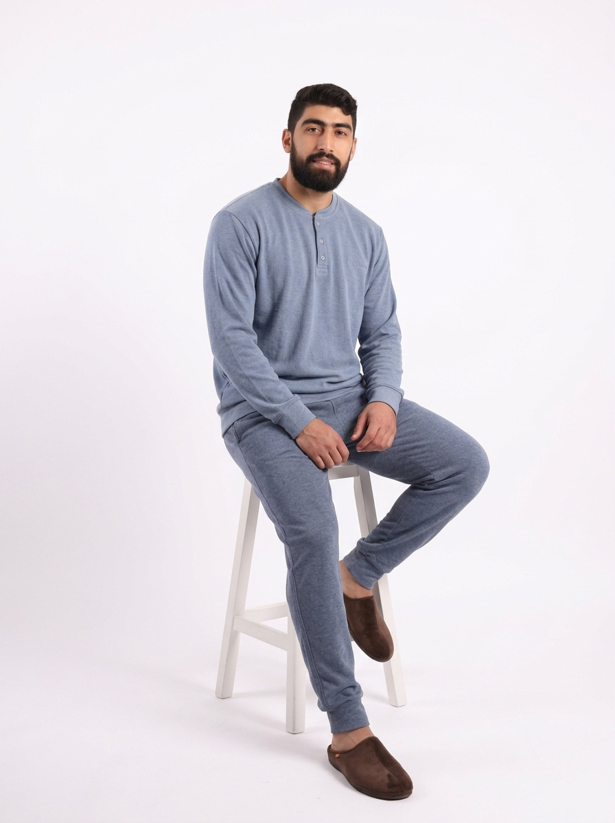 Ensemble Pyjama Bleu – Doux & Élégant