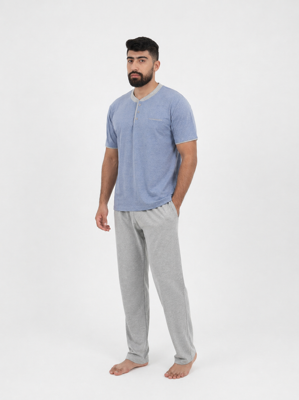 Pyjama Homme Bleu Ciel – Confort au Quotidien avec Style