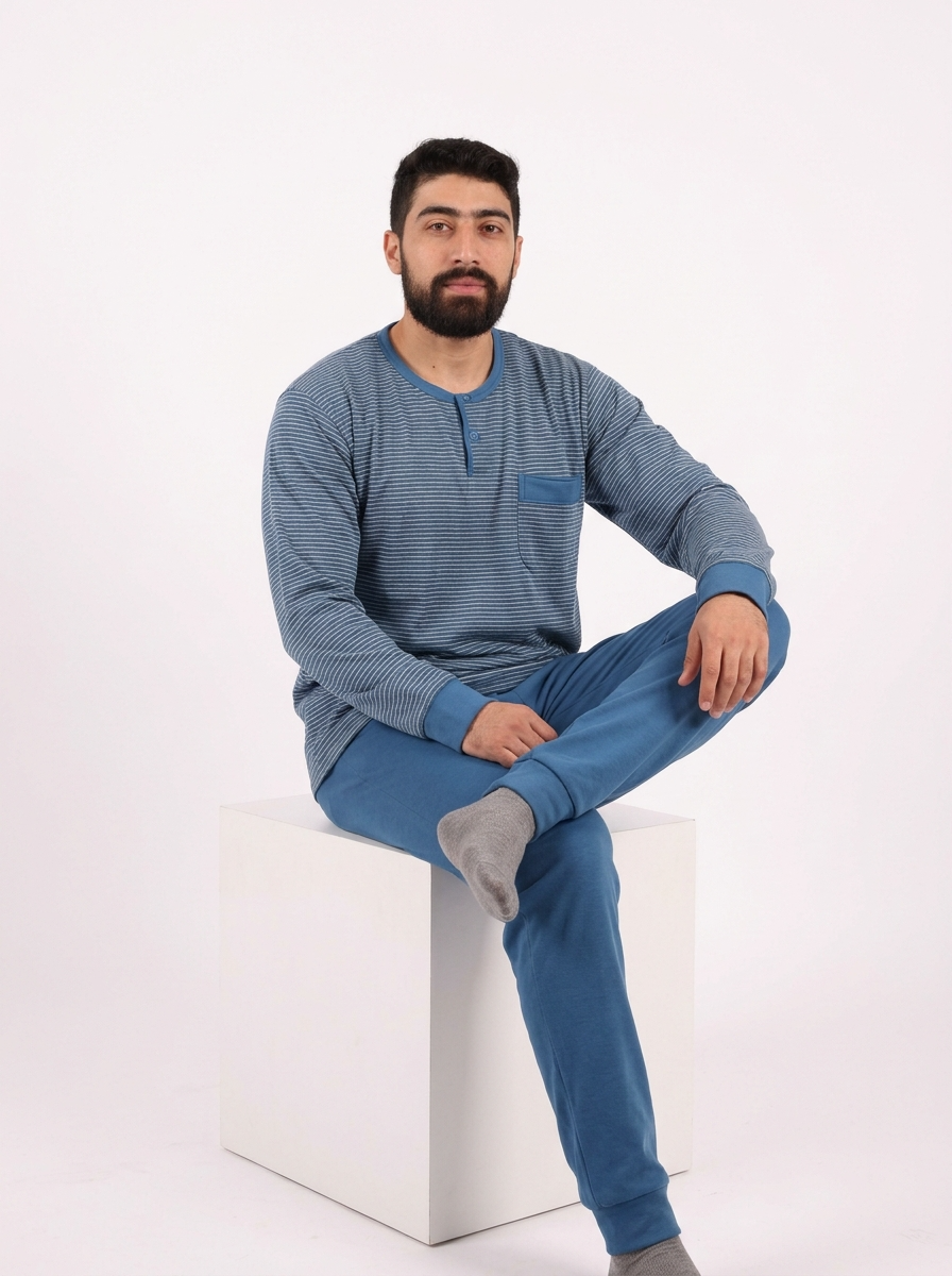 Pyjama Homme Bleu Ciel – Printemps (KF48)