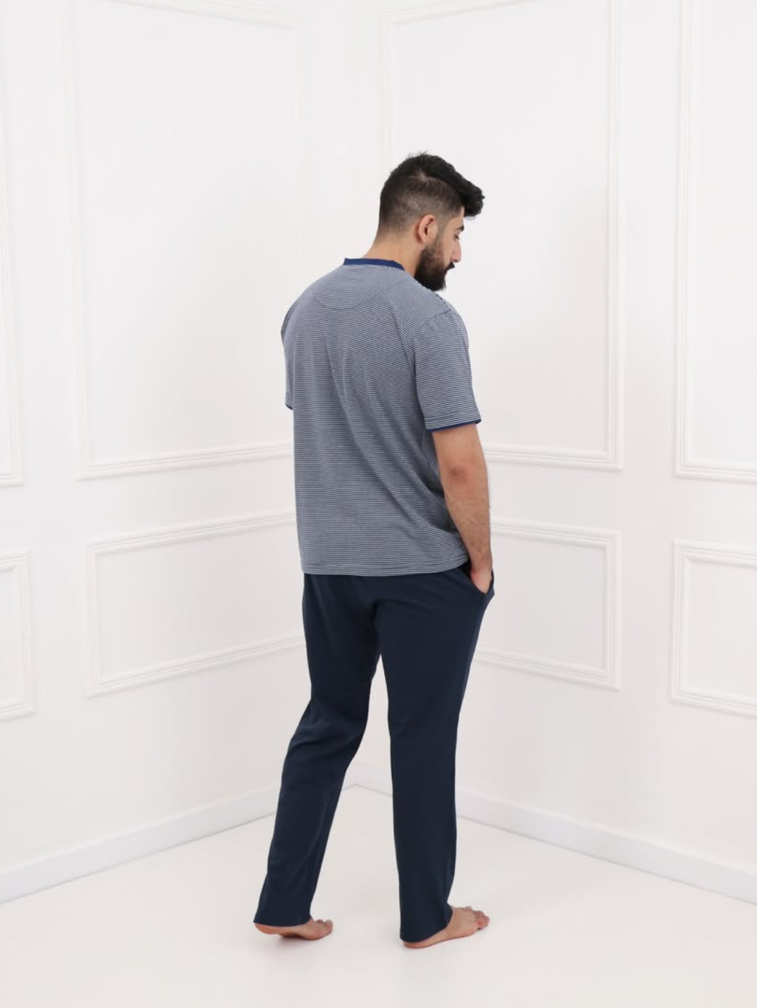 Pyjama homme moderne à carreaux – Confort quotidien et détente