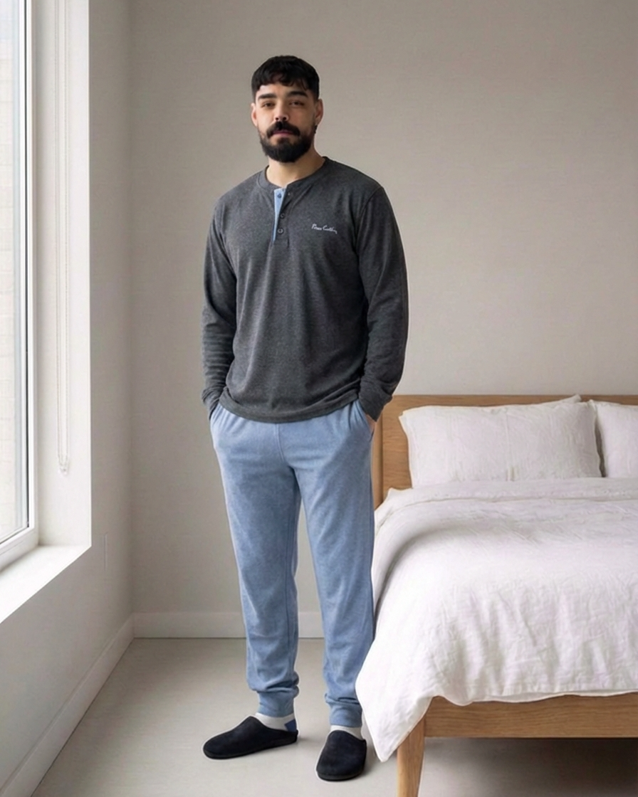 Ensemble Pyjama Gris Foncé – Doux & Élégant