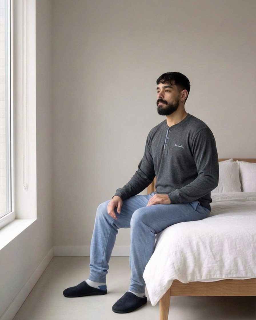 Ensemble Pyjama Gris Foncé – Doux & Élégant
