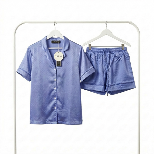 Pyjama Femme Bleu Satiné – Importé d’Espagne 🇪🇸