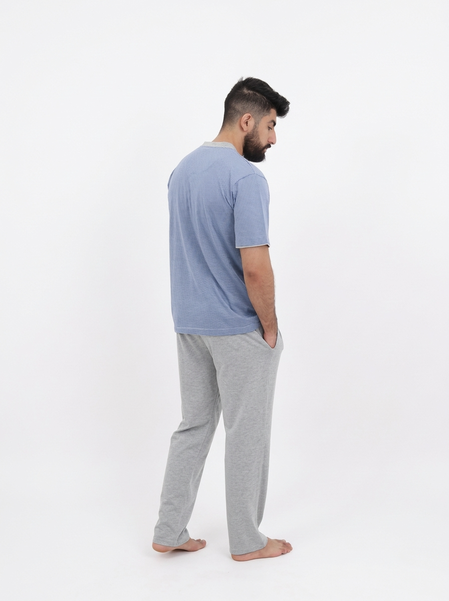 Pyjama Homme Bleu Ciel – Confort au Quotidien avec Style