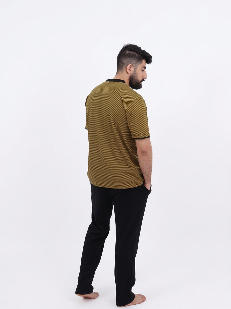 Pyjama Homme Marron Rayé – Confort et Style Authentique