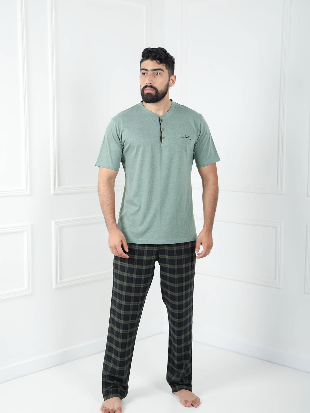 pyjama homme à carreaux vert – confort et élégance
