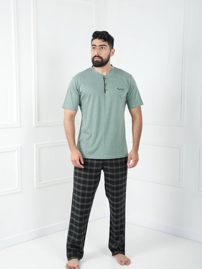 pyjama homme à carreaux vert – confort et élégance
