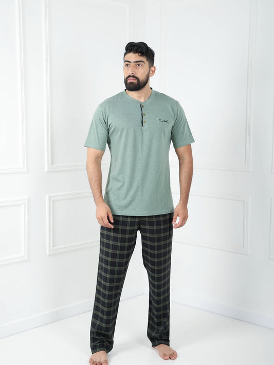pyjama homme à carreaux vert – confort et élégance